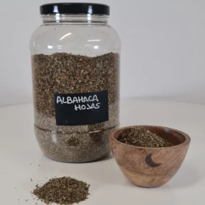 Albahaca hojas cuenco y bote