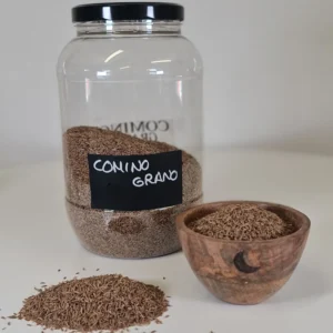 Comino grano bote y cuenco