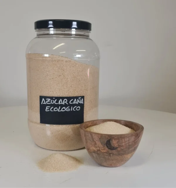Azúcar caña ecológico bote y cuenco