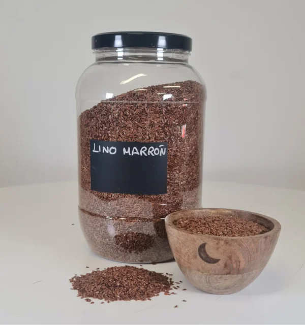 Lino marron bote y cuenco
