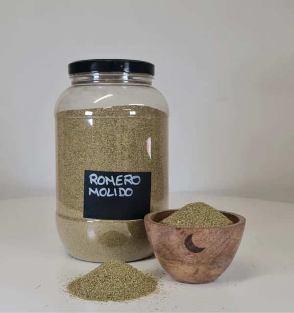 Romero molido bote y cuenco