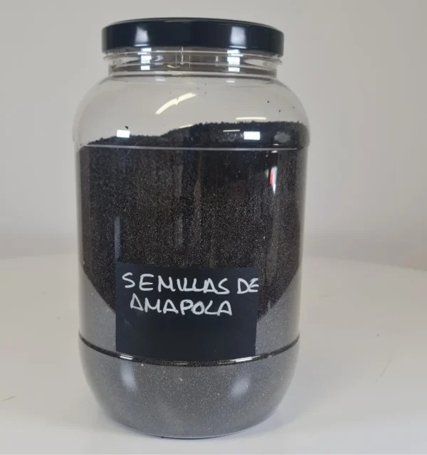 Semillas de amapola bote