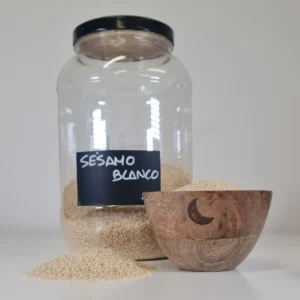 Sésamo blanco bote y cuenco