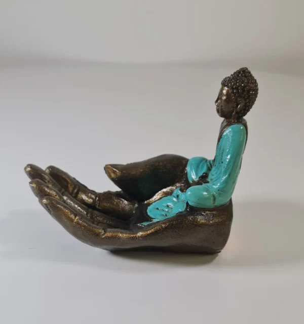 Buda mano azul