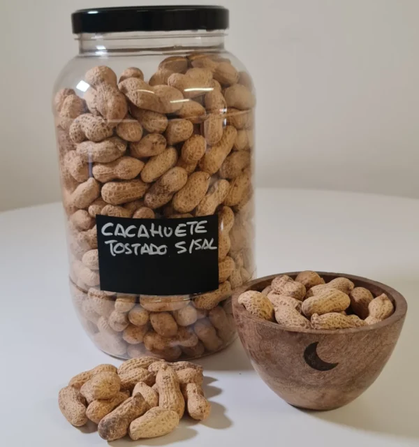 Cacahuete tostado sin sal bote y cuenco