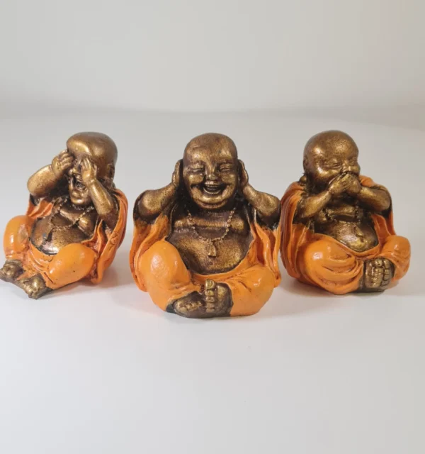 Conjunto 3 Budas Naranjas