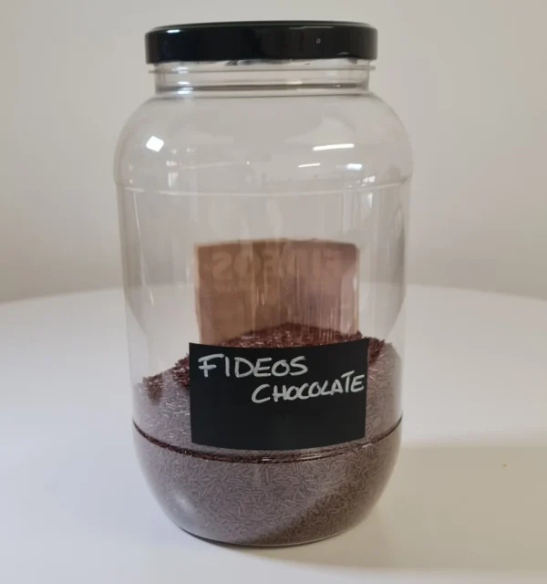 Fideos chocolate bote