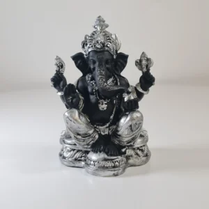 Figura Ganesh plata y negro