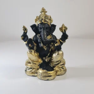 Figura de Ganesh dorada y negra