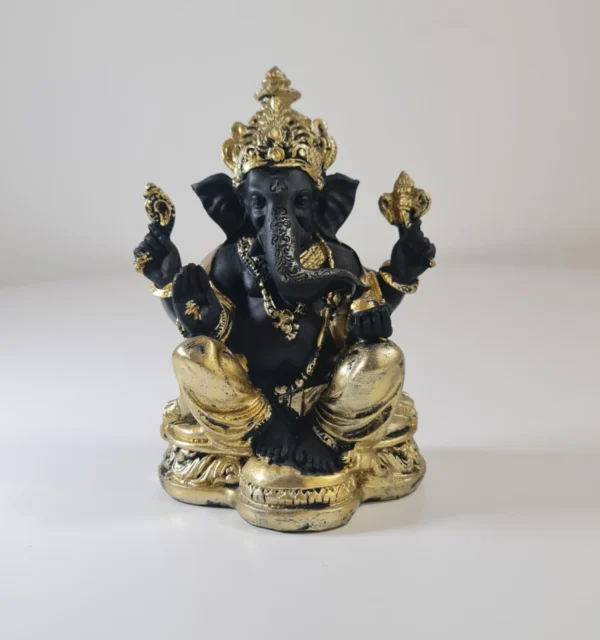 Figura de Ganesh dorada y negra