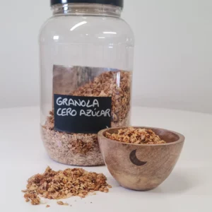 Granola cero azúcar bote y cuenco