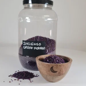 Incienso grano morado bote y cuenco