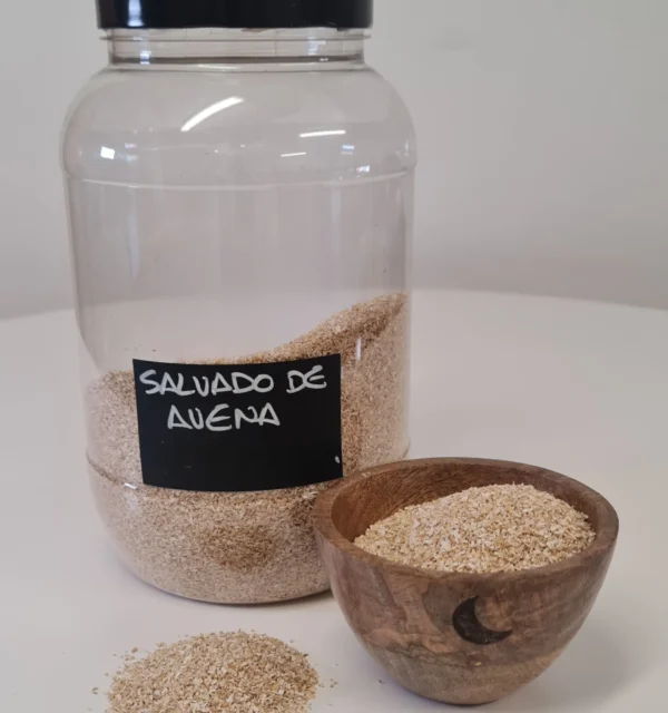 Salvado de avena bote y cuenco