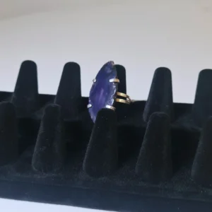 Anillo Ágata Morada con Baño de Plata