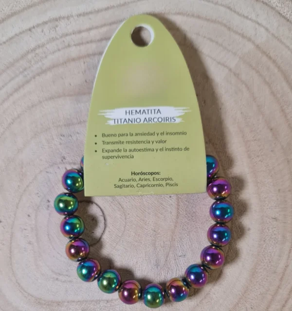 Pulsera de Hematita Titanio Arcoíris