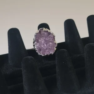 Anillo Amatista Baño Plata