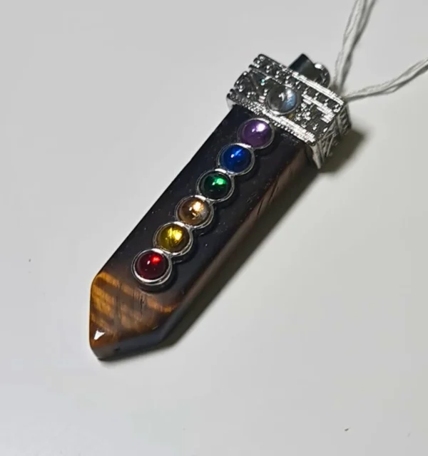 Colgante 7 chakras y Ojo de Tigre