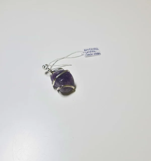Colgante Amatista Espiral Baño de Plata