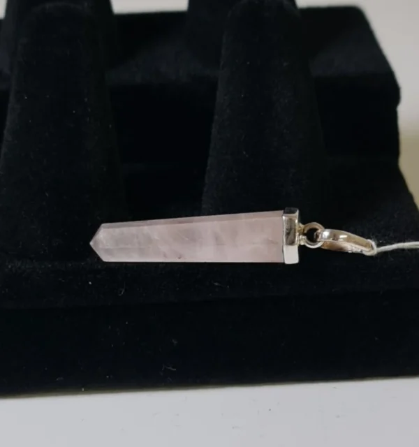 Colgante Cuarzo Rosa Plata