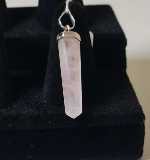 Colgante Cuarzo Rosa Plata