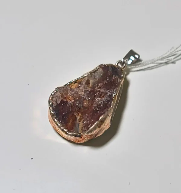 Colgante Gota Calcedonia Marrón