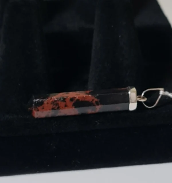 Colgante obsidiana Caoba Plata