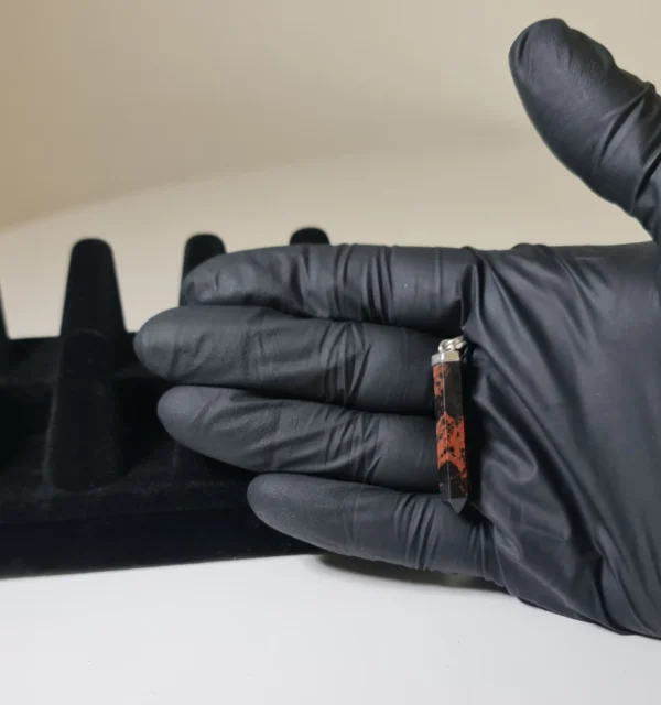 Colgante obsidiana Caoba Plata