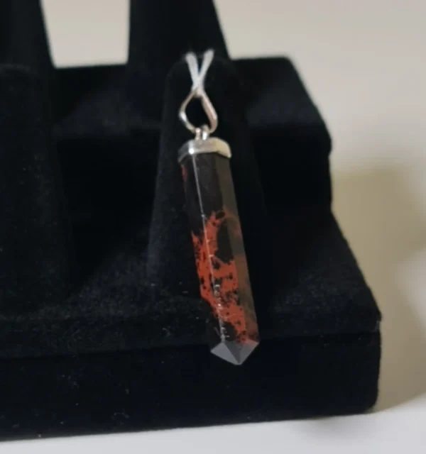 Colgante obsidiana Caoba Plata