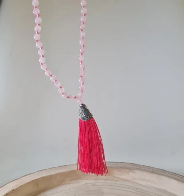 Japa mala cuarzo rosa