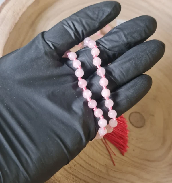 Japa mala cuarzo rosa