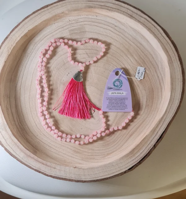 Japa mala cuarzo rosa