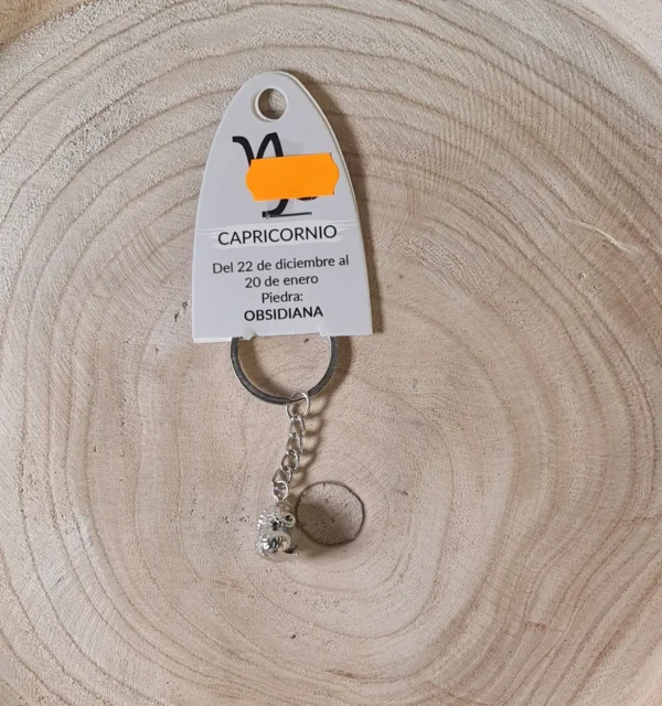 Llavero Capricornio obsidiana