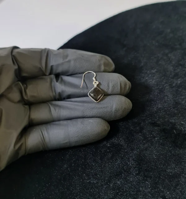 Pendientes Acero Obsidiana