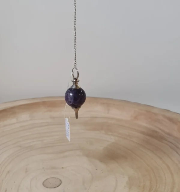 Péndulo amatista bañada en plata