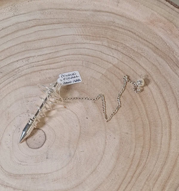 Péndulo espiral bañado en plata