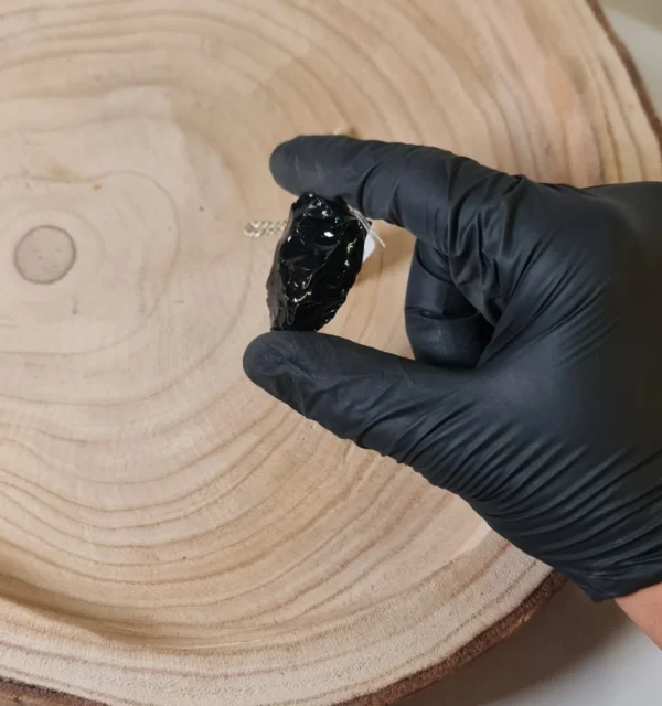 Péndulo obsidiana en bruto