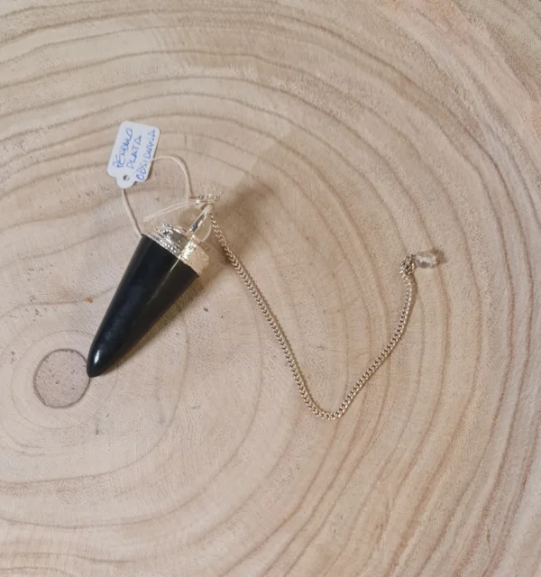 Péndulo plata obsidiana