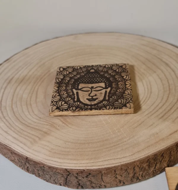Posavasos Cabeza de Buda Madera