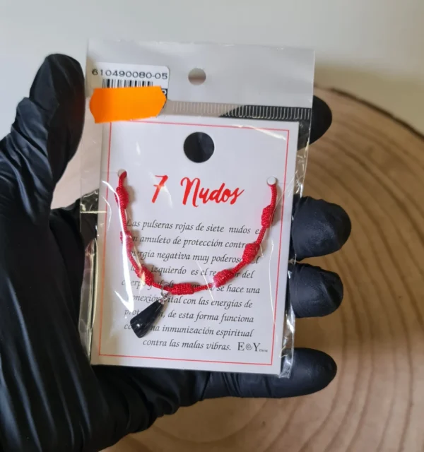 Pulsera 7 Nudos con Azabache