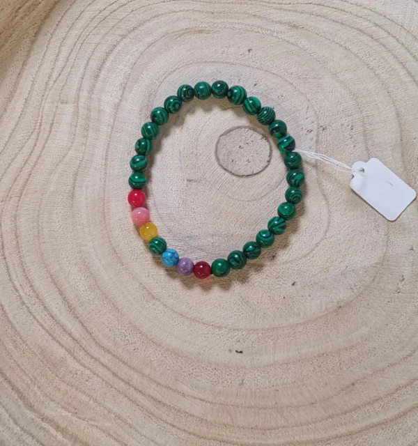 Pulsera 7 chakras malaquita