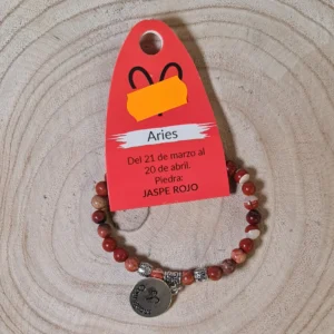 Pulsera Aries jaspe rojo