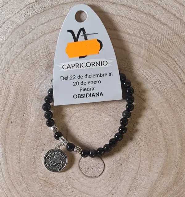 Pulsera Capricornio obsidiana