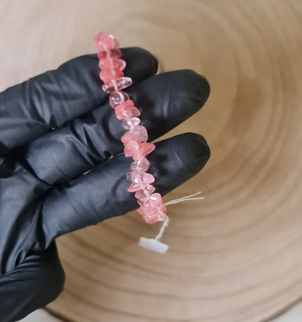 Pulsera Chips Cuarzo Cerezo