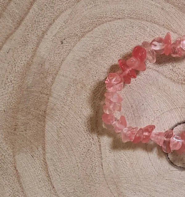 Pulsera Chips Cuarzo Cerezo
