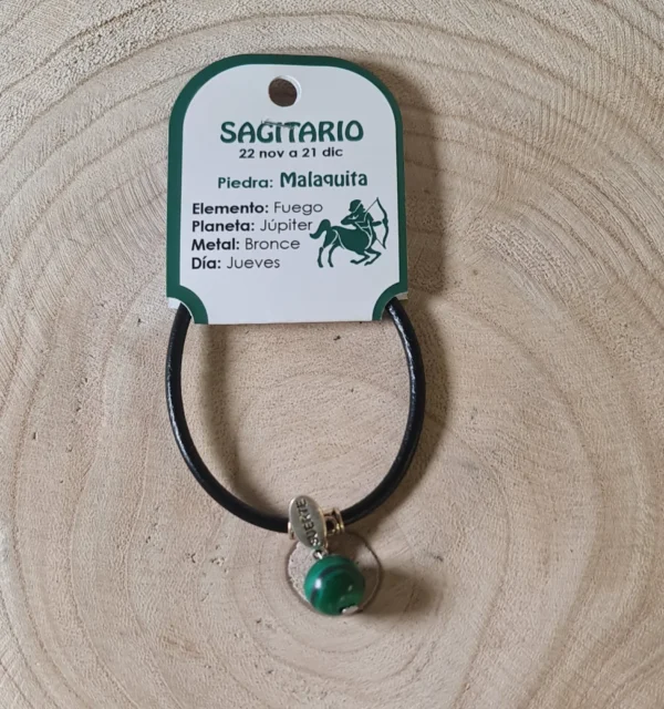 Pulsera Sagitario malaquita