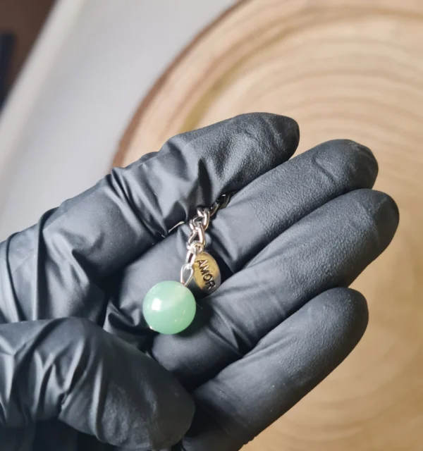 Llavero Virgo jade