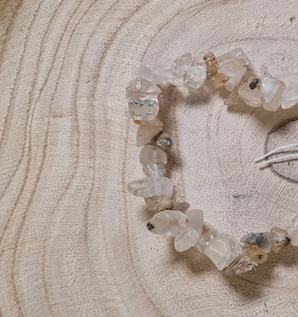 Pulsera cuarzo rutilado chips