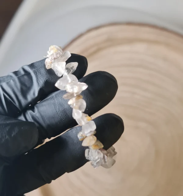 Pulsera cuarzo rutilado chips