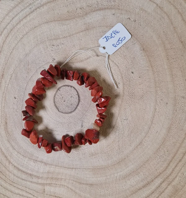 Pulsera jade rojo chips