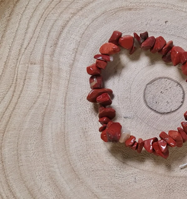 Pulsera jade rojo chips